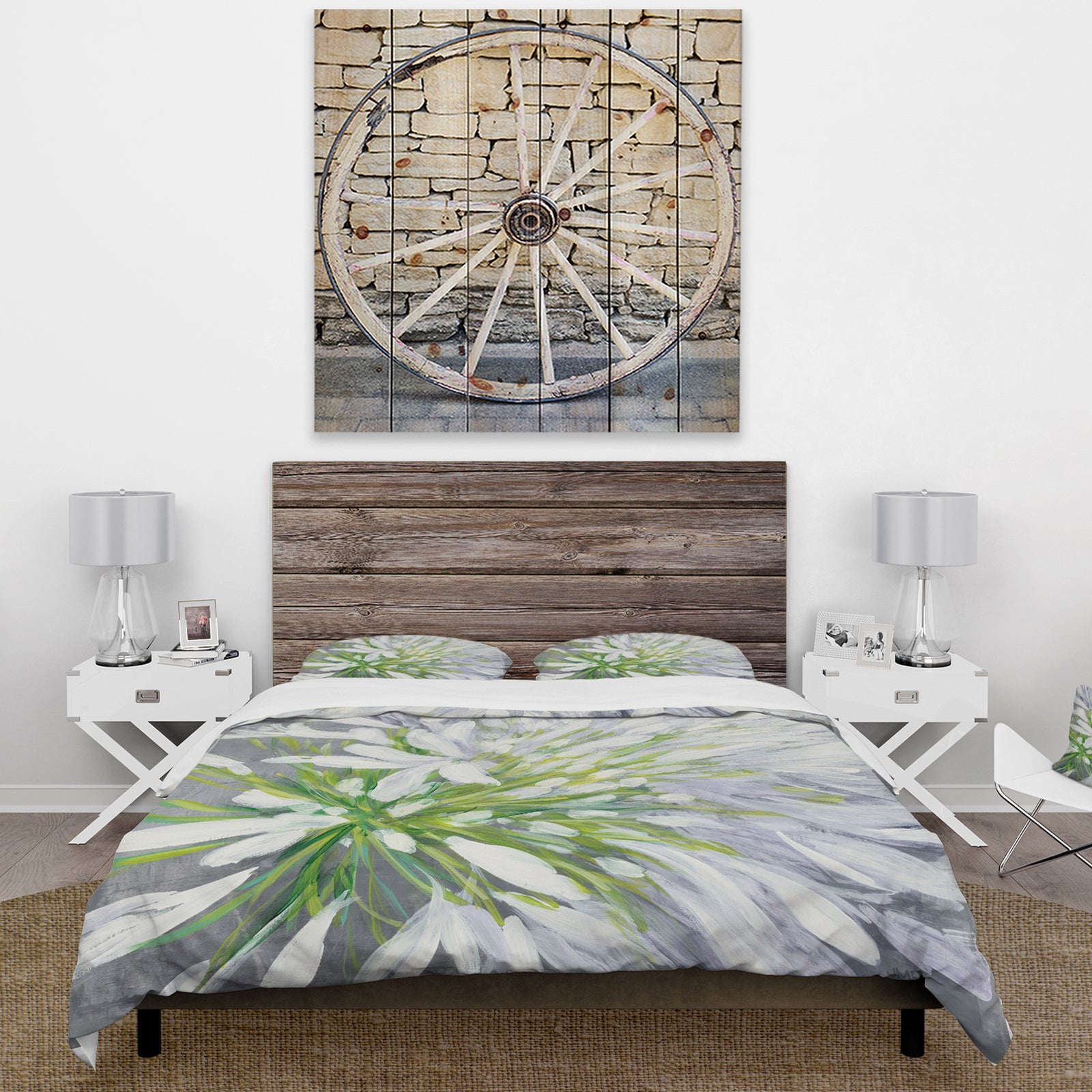 Flower Cleome Splash II - Cottage Duvet Cover Set
