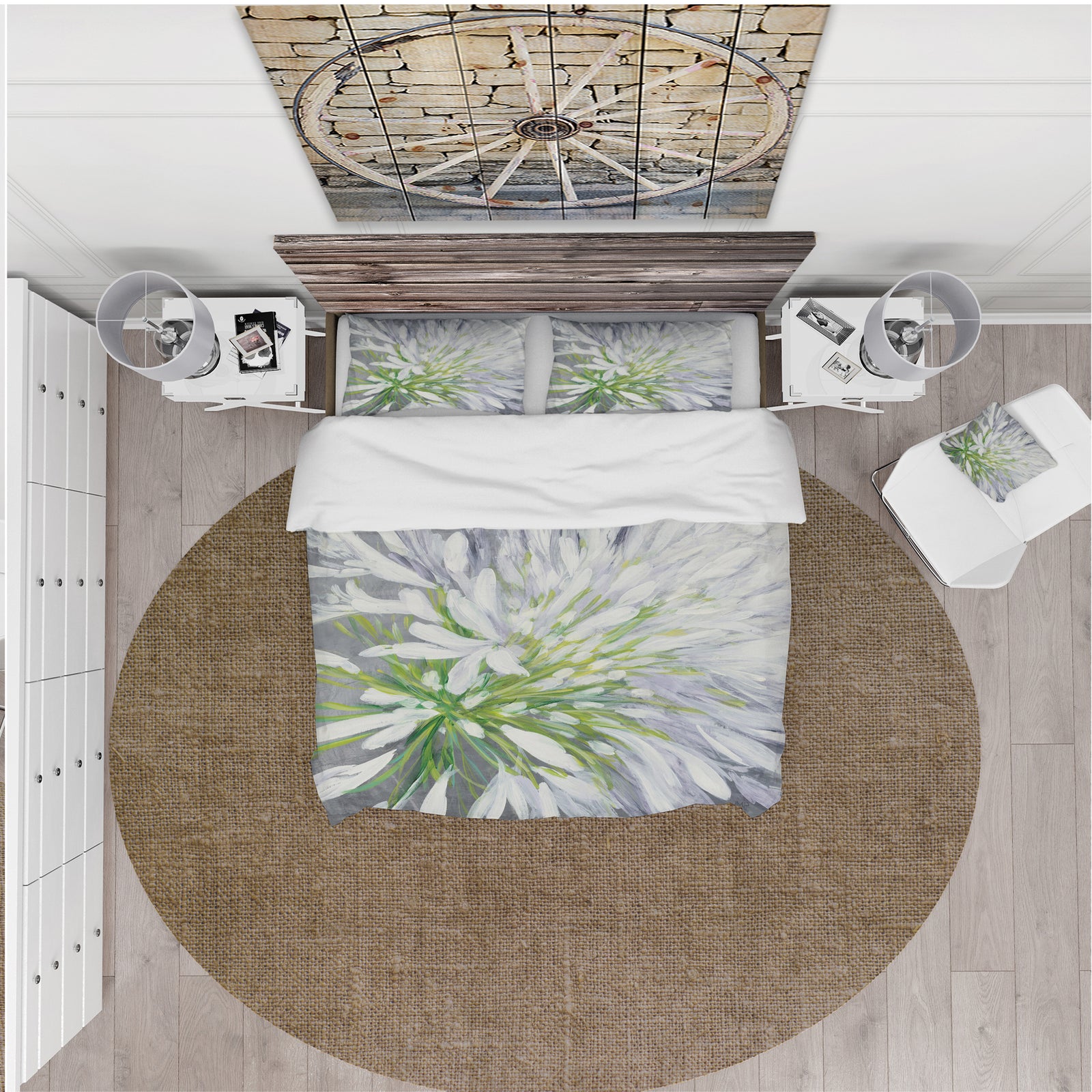 Flower Cleome Splash II - Cottage Duvet Cover Set