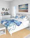 Blue Deep Sea X - Coastal Duvet Cover Set