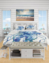 Blue Deep Sea X - Coastal Duvet Cover Set