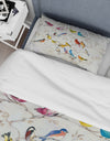 Multi-Color Bird on Tree - Traditional Duvet Cover Set