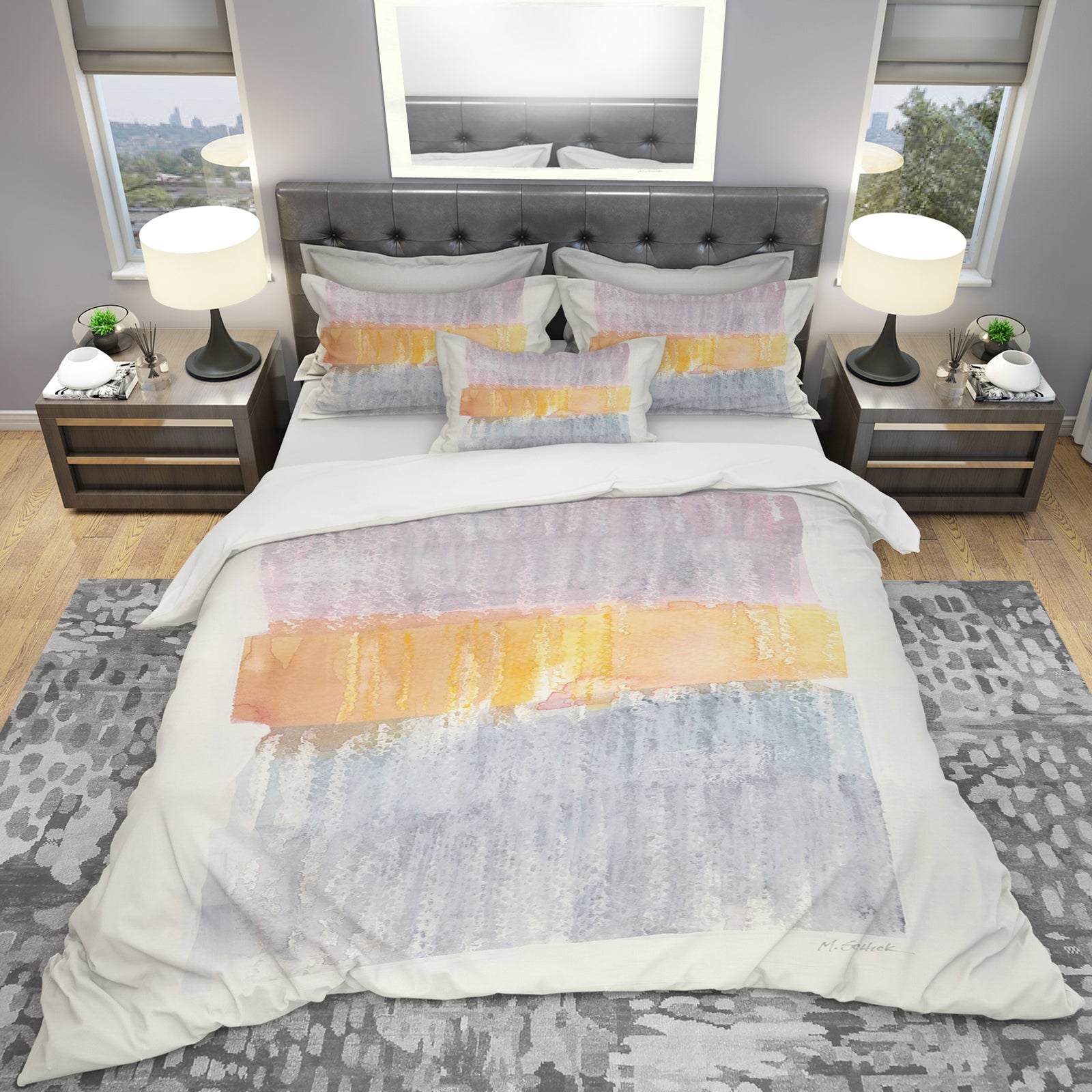 Modern Abstract Drive - Geometric Duvet Cover Set