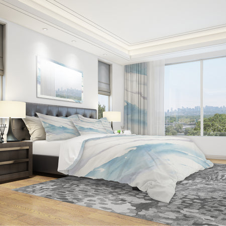 Modern Abstract Drift - Geometric Duvet Cover Set