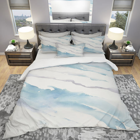 Modern Abstract Drift - Geometric Duvet Cover Set