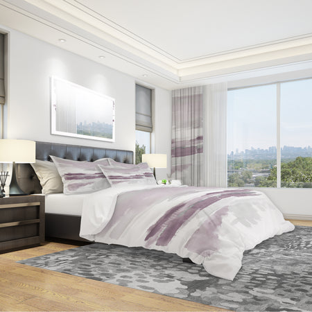 Purple Amethyst Wetlands - Geometric Duvet Cover Set