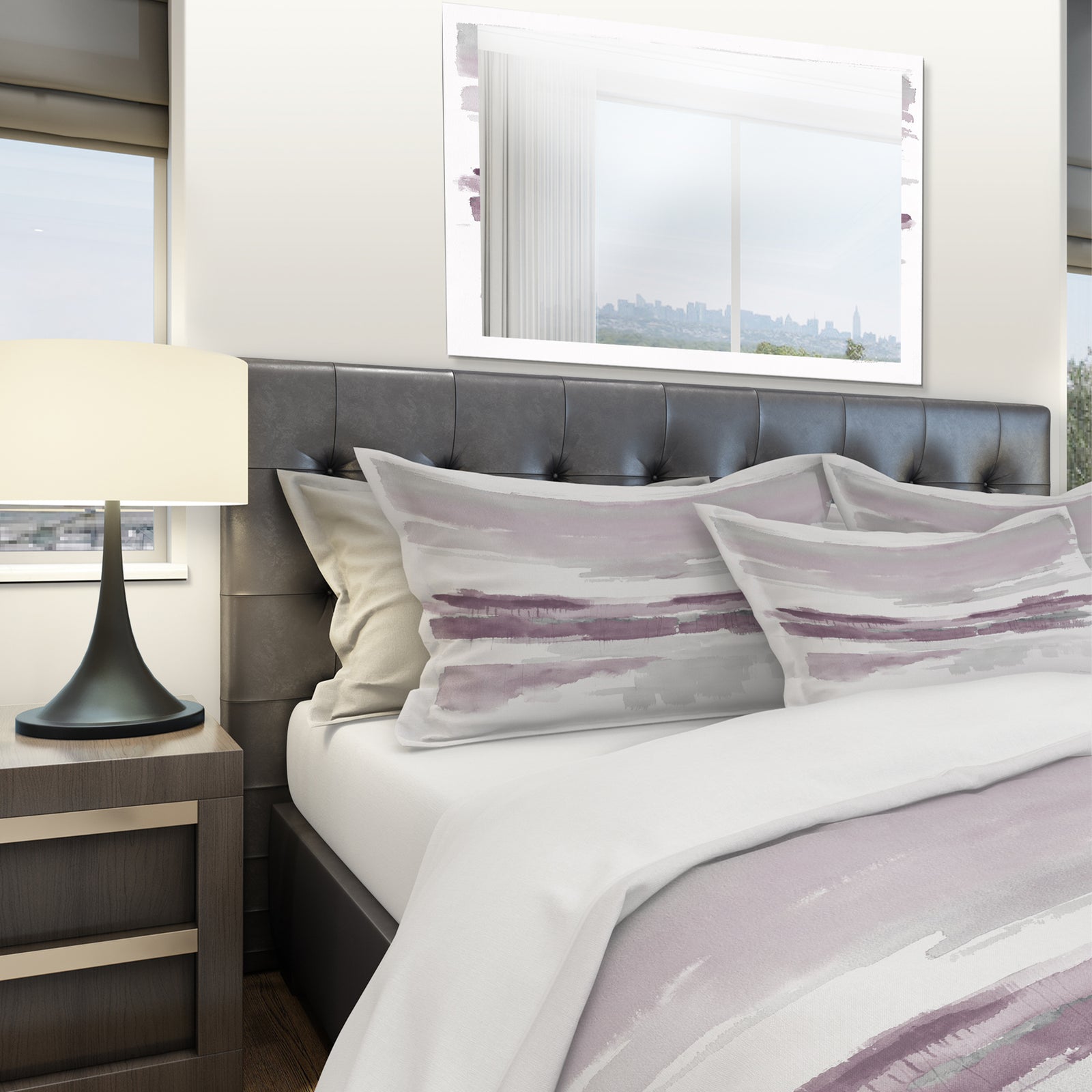 Purple Amethyst Wetlands - Geometric Duvet Cover Set