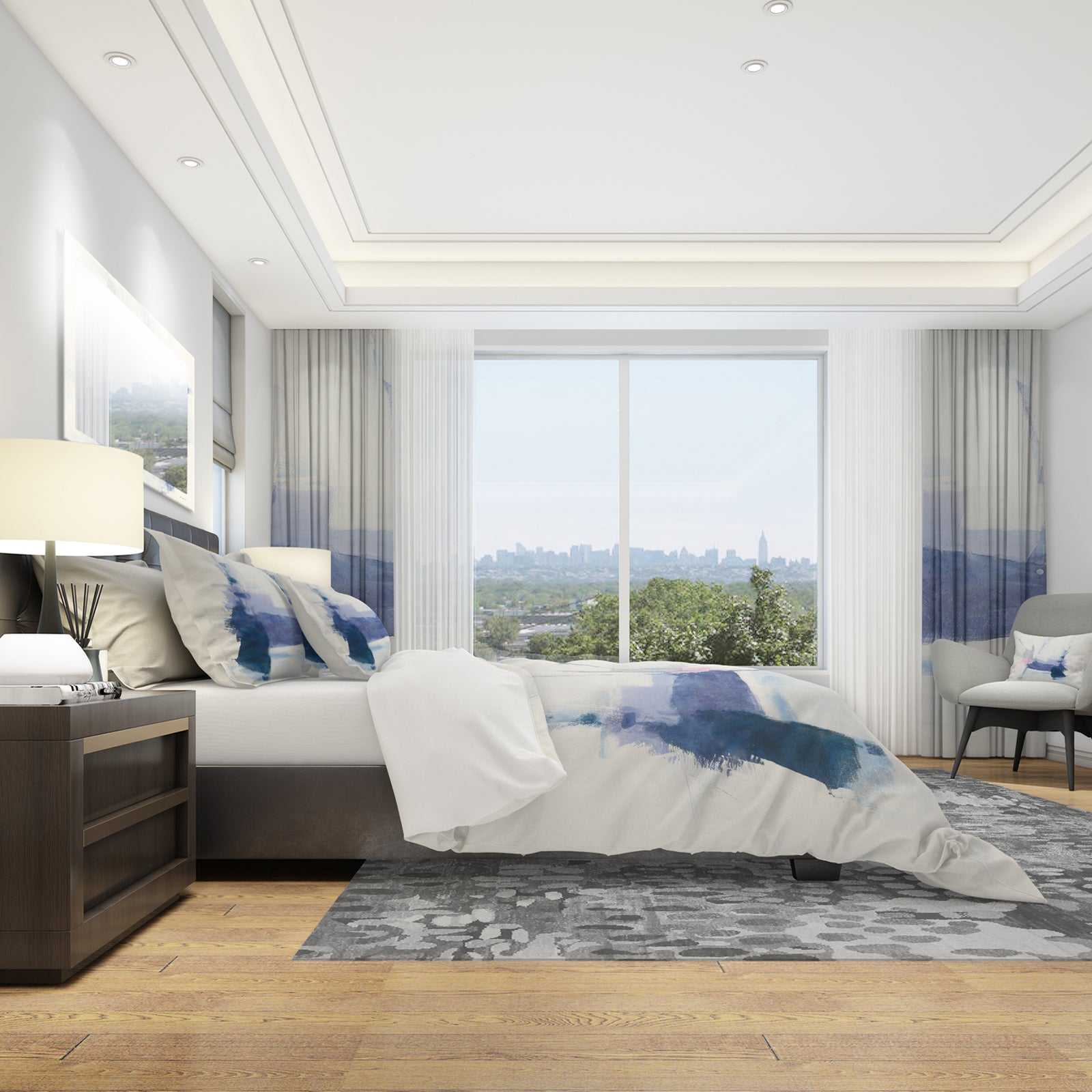 Blue Interlude - Geometric Duvet Cover Set