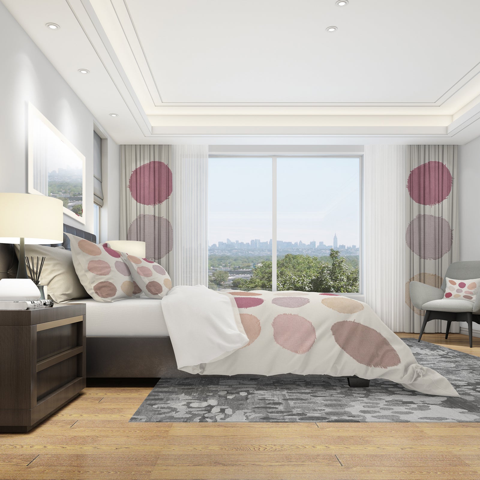 Unique Beige Circle Designs - Geometric Duvet Cover Set