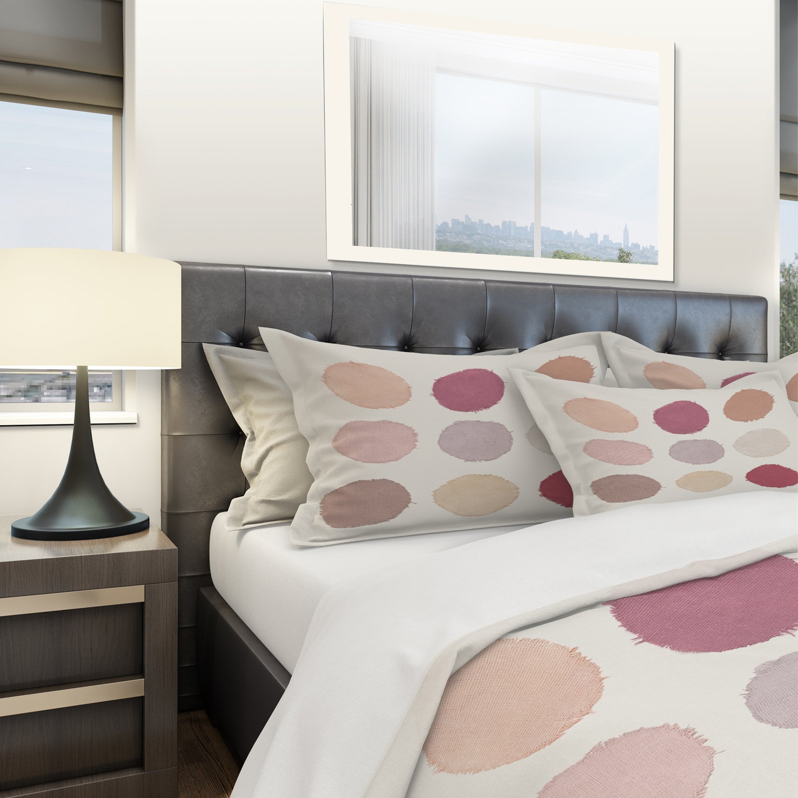 Unique Beige Circle Designs - Geometric Duvet Cover Set