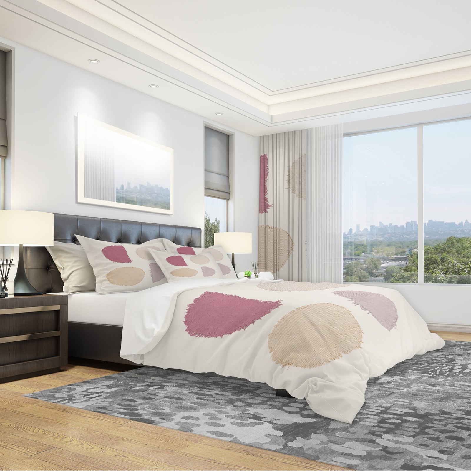 Unique Beige Circle Designs II - Geometric Duvet Cover Set