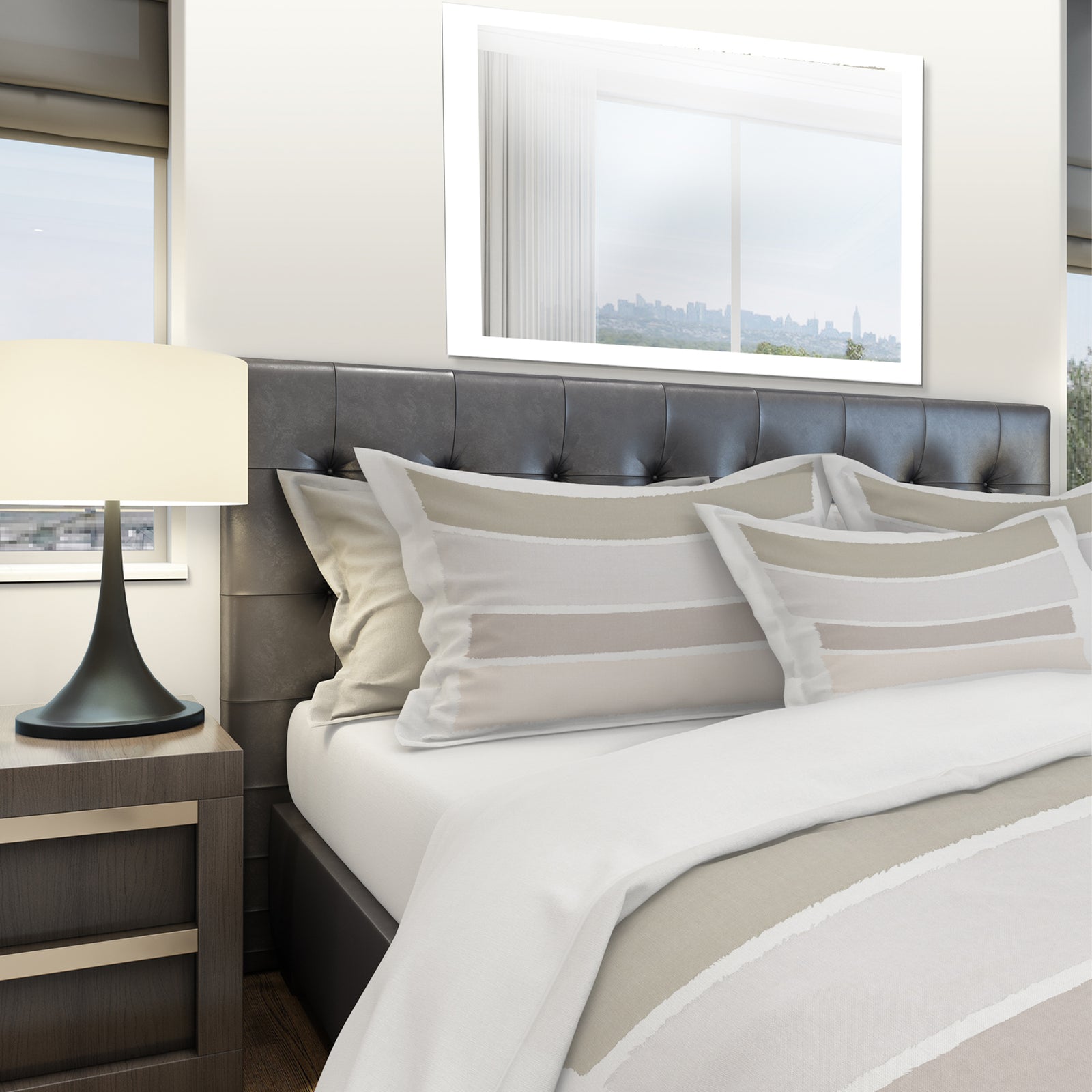 Painted Weaving I Neutral on White Sq - Geometric Duvet Cover Set