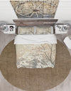 Brown onn Grey Blossoms - Cottage Duvet Cover Set