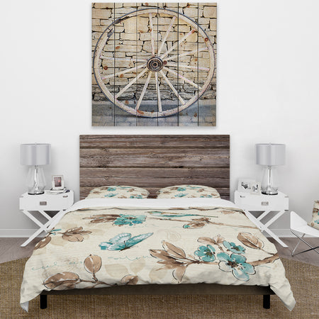 Beige Bird Wings - Cottage Duvet Cover Set