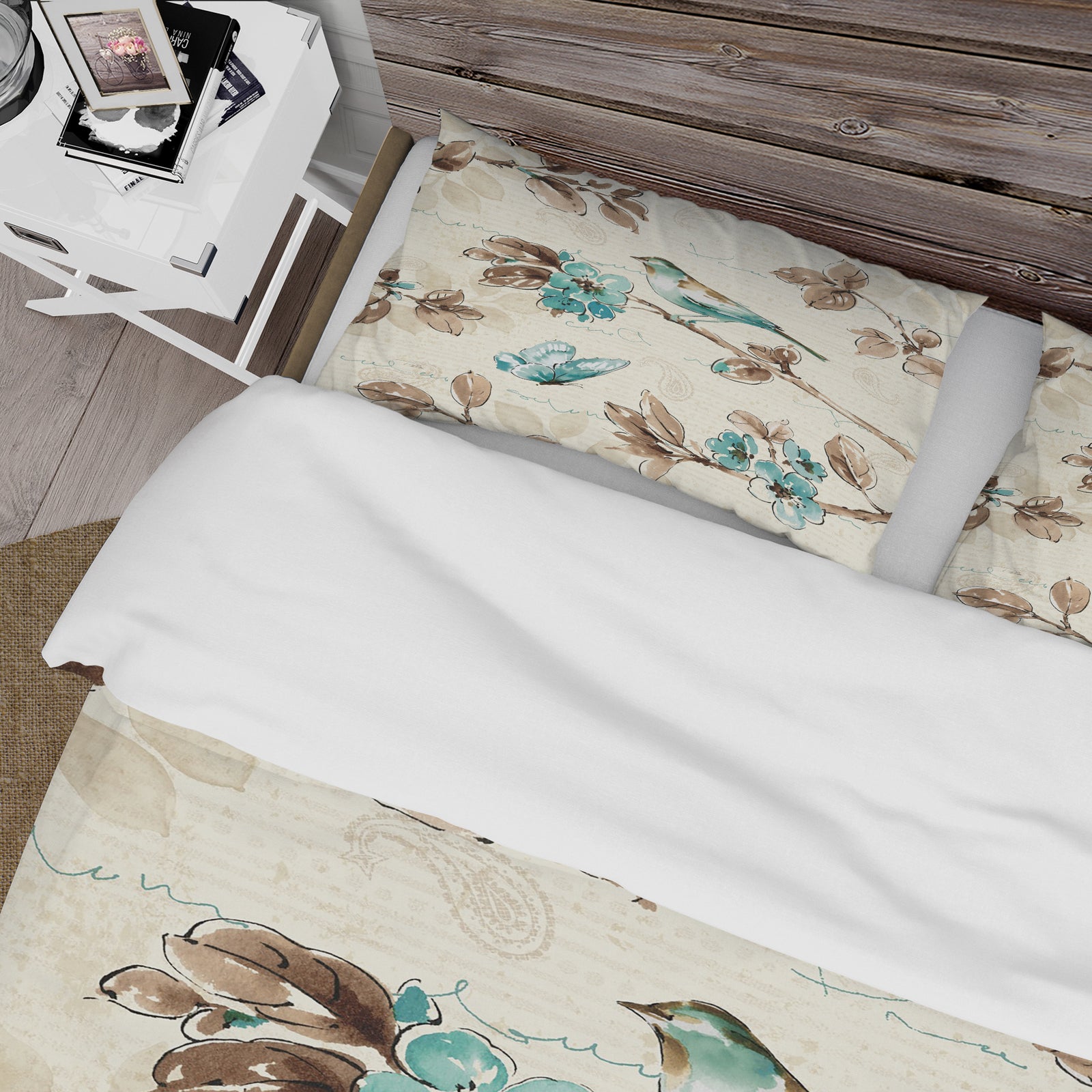 Beige Bird Wings - Cottage Duvet Cover Set