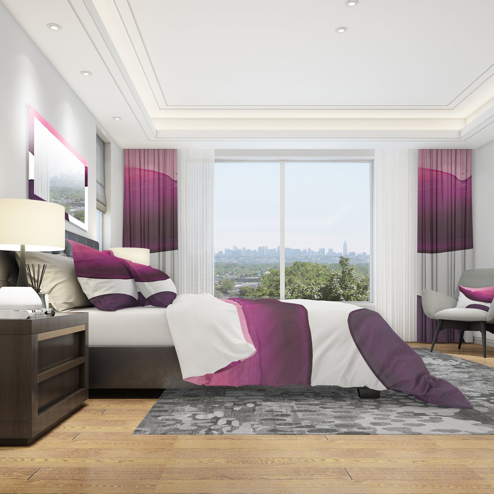 Paint of Magenta Stone - Geometric Duvet Cover Set