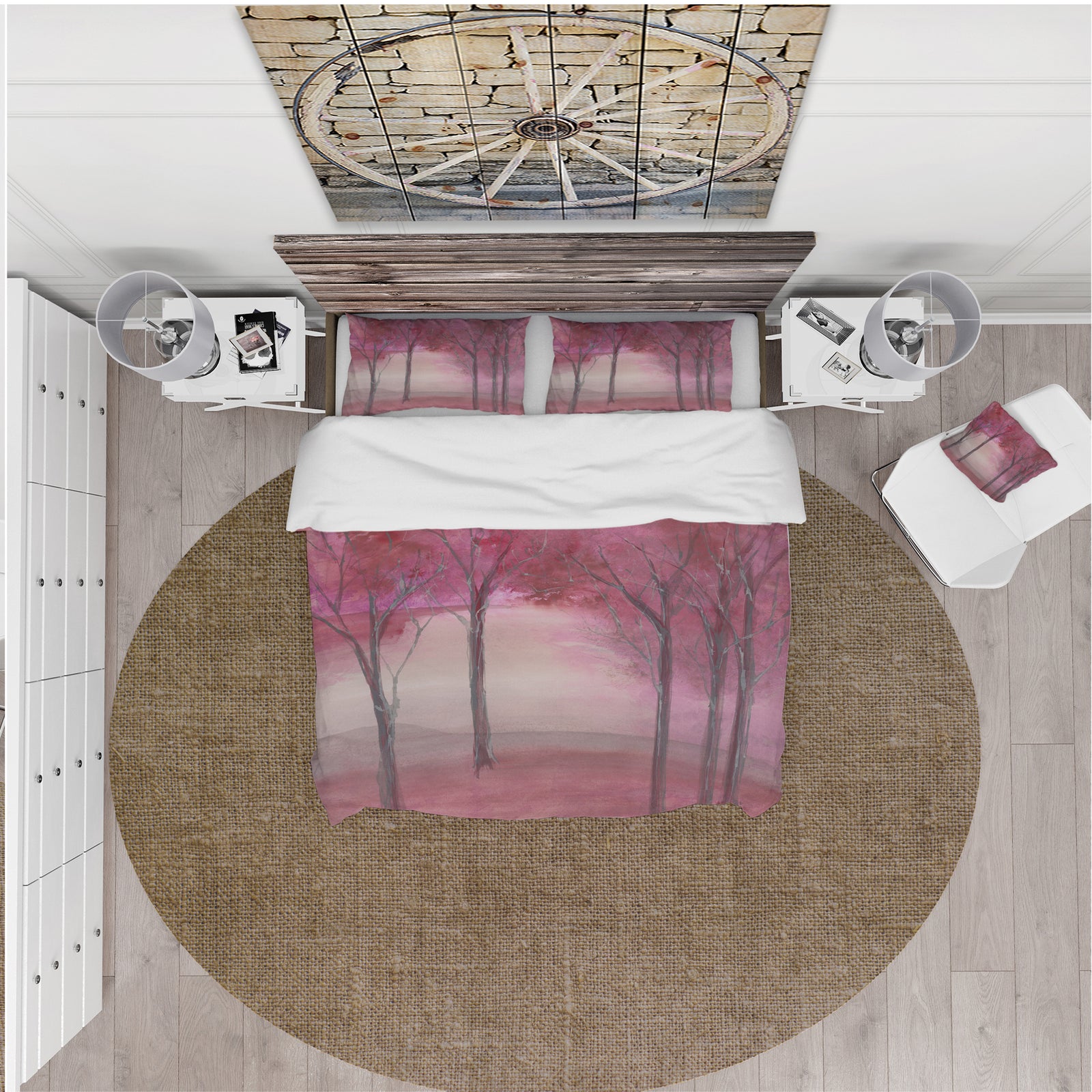 Pink Forest - Cottage Duvet Cover Set