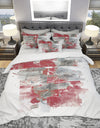 Moving In and Out of Traffic I Red Grey - Geometric Duvet Cover Set