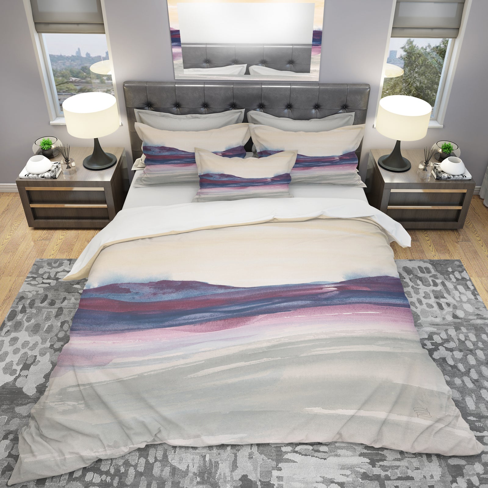 Purple Rock landscape II - Geometric Duvet Cover Set