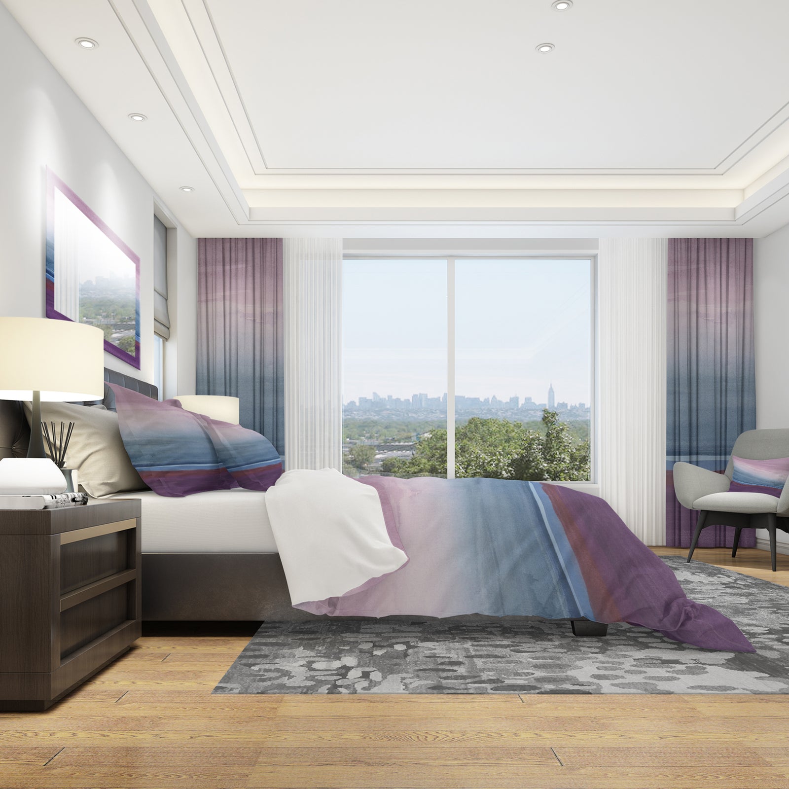 Purple Rock landscape III - Geometric Duvet Cover Set