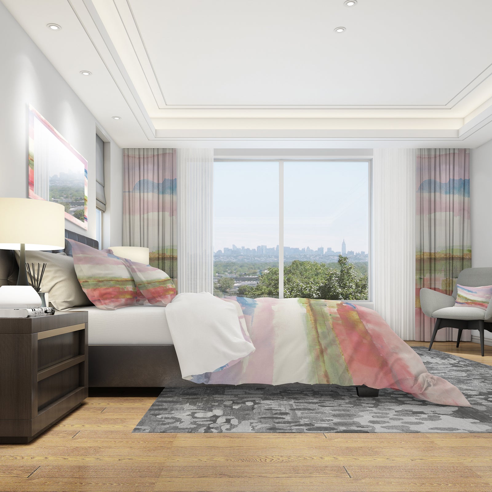 Influence of Line and Color Gold Bright - Geometric Duvet Cover Set