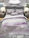 Midnight at the Lake III Amethyst and Grey - Geometric Duvet Cover Set