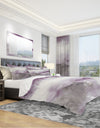 Midnight at the Lake III Amethyst and Grey - Geometric Duvet Cover Set