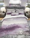 Midnight at the Lake II Amethyst and Grey - Geometric Duvet Cover Set