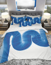 Blue Geometric S Curve - Geometric Duvet Cover Set