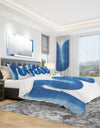 Blue Geometric S Curve - Geometric Duvet Cover Set