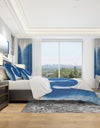 Blue Geometric S Curve - Geometric Duvet Cover Set