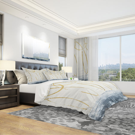 Gold Abstract Geometric Shape - Geometric Duvet Cover Set