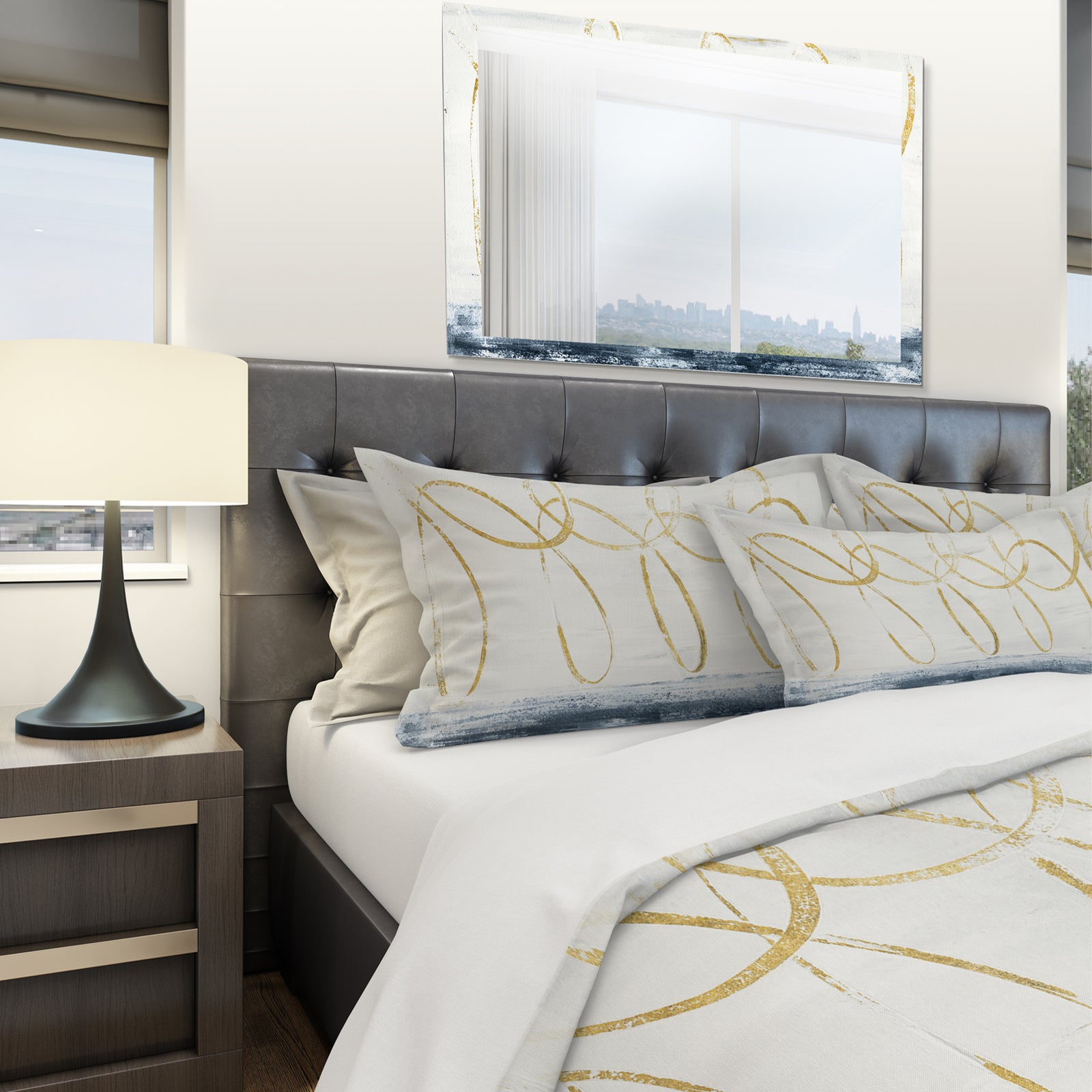 Gold Abstract Geometric Shape - Geometric Duvet Cover Set