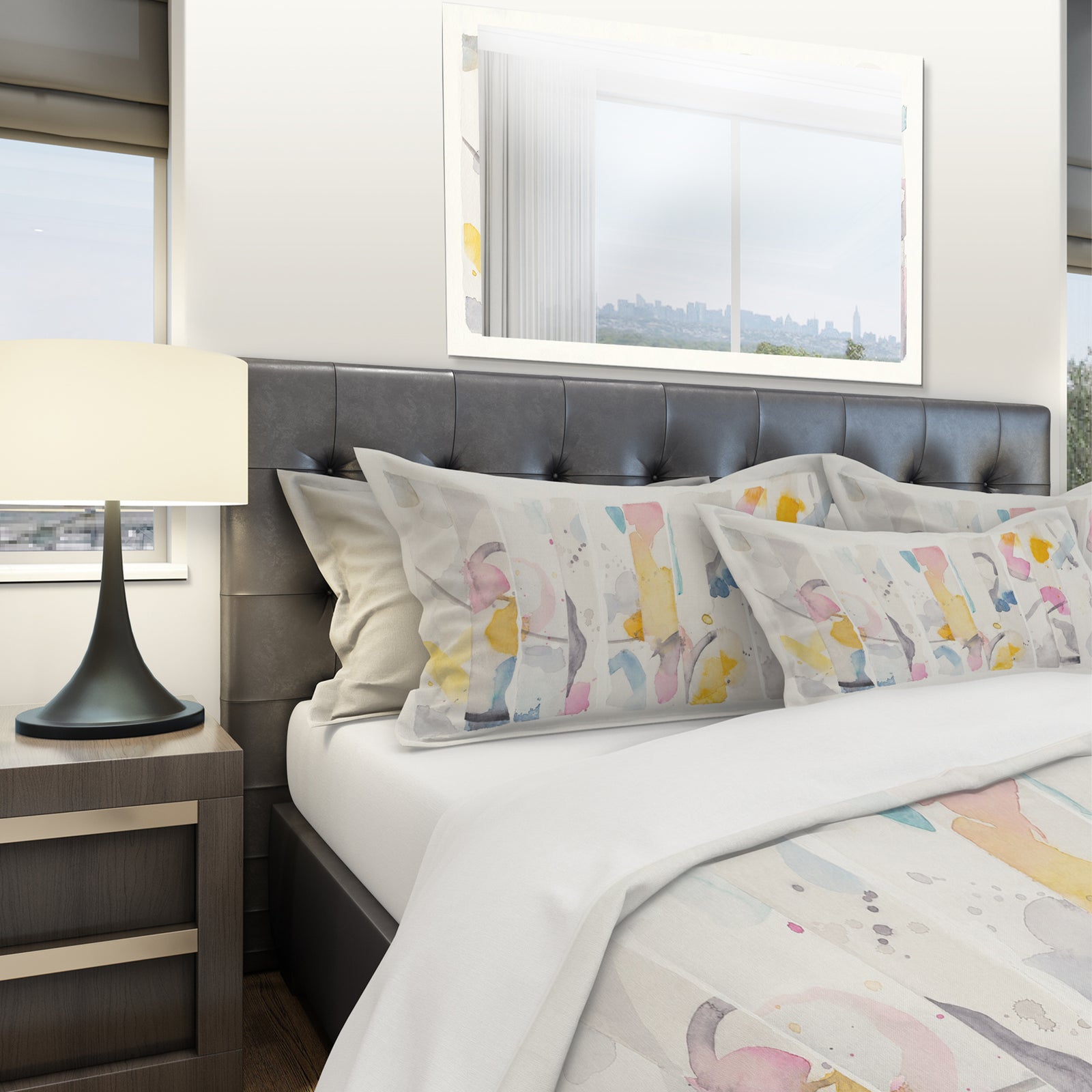 Multi-Color Geometric Bars II - Geometric Duvet Cover Set