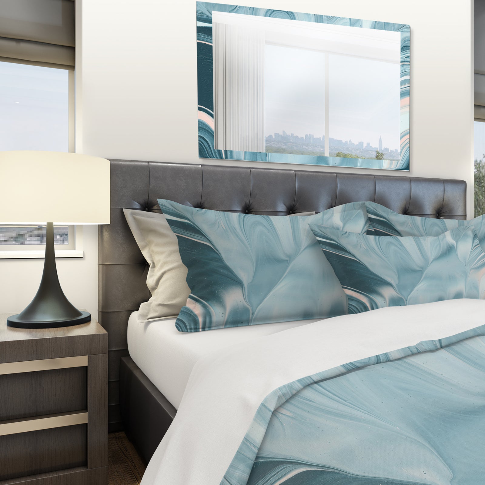 Blue Modern Water I - Geometric Duvet Cover Set