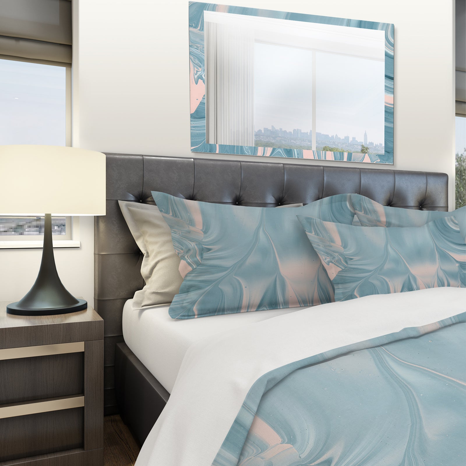 Abstract Water I - Geometric Duvet Cover Set