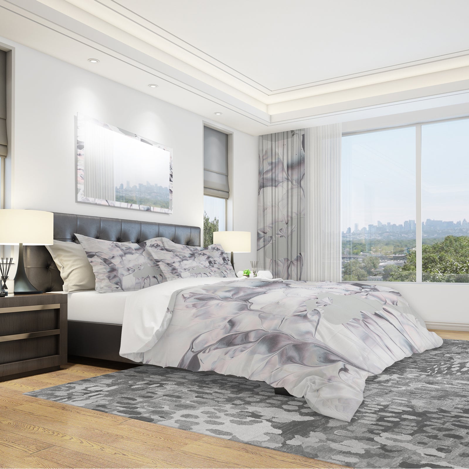 Light and Shadow III - Geometric Duvet Cover Set