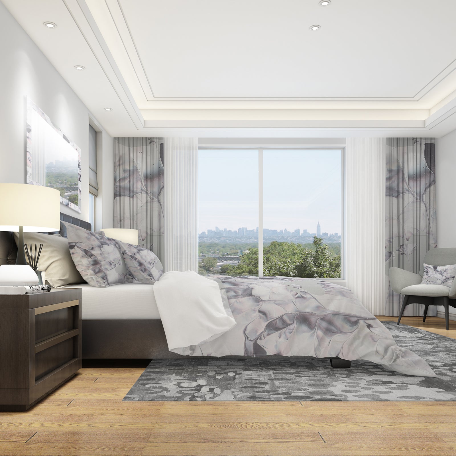 Light and Shadow III - Geometric Duvet Cover Set