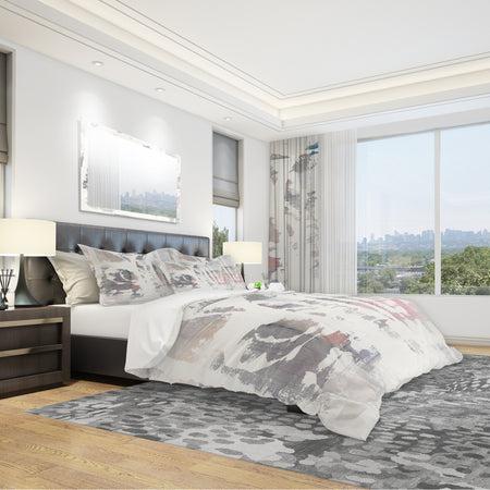 White Out Geometric - Geometric Duvet Cover Set