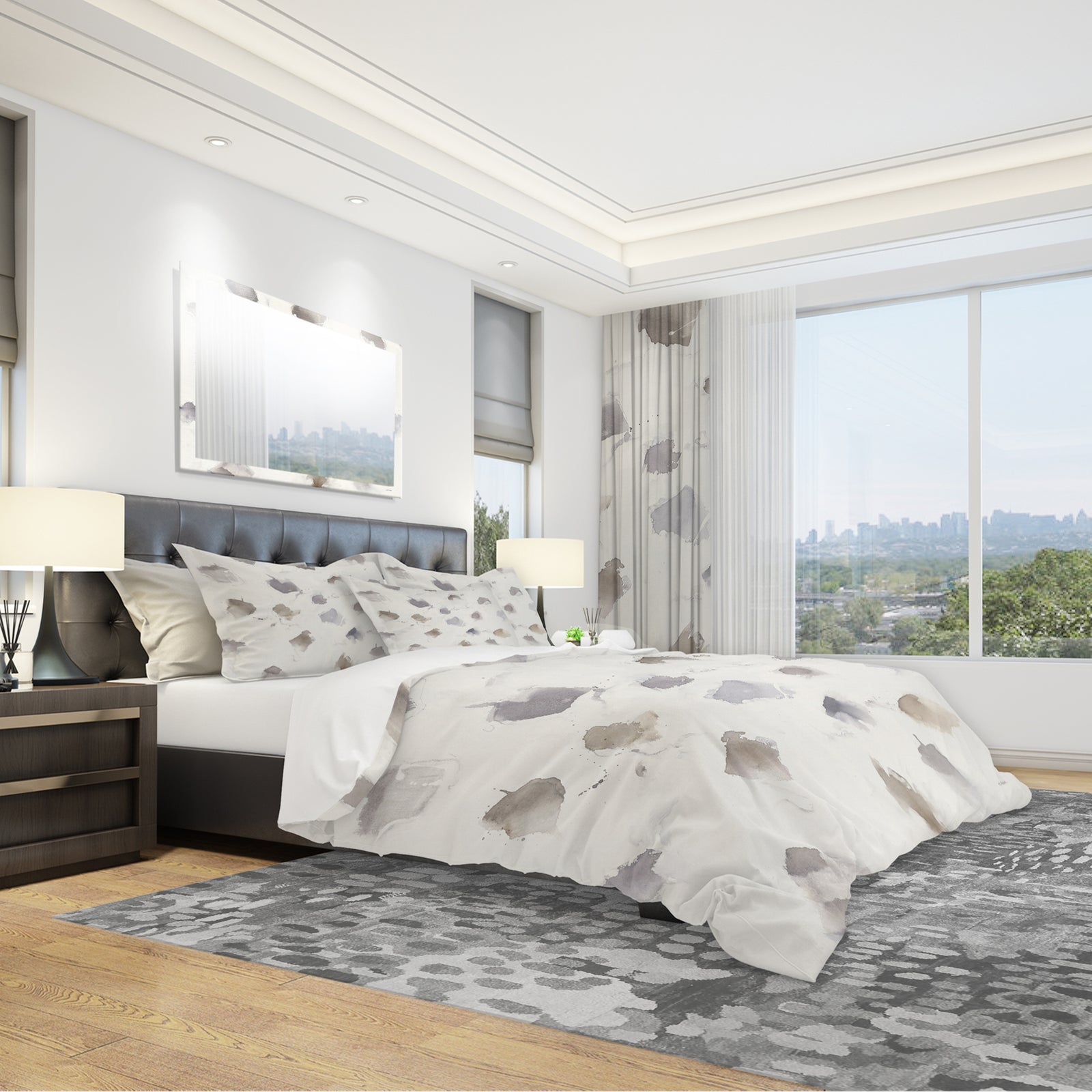 Brown Nougat - Geometric Duvet Cover Set