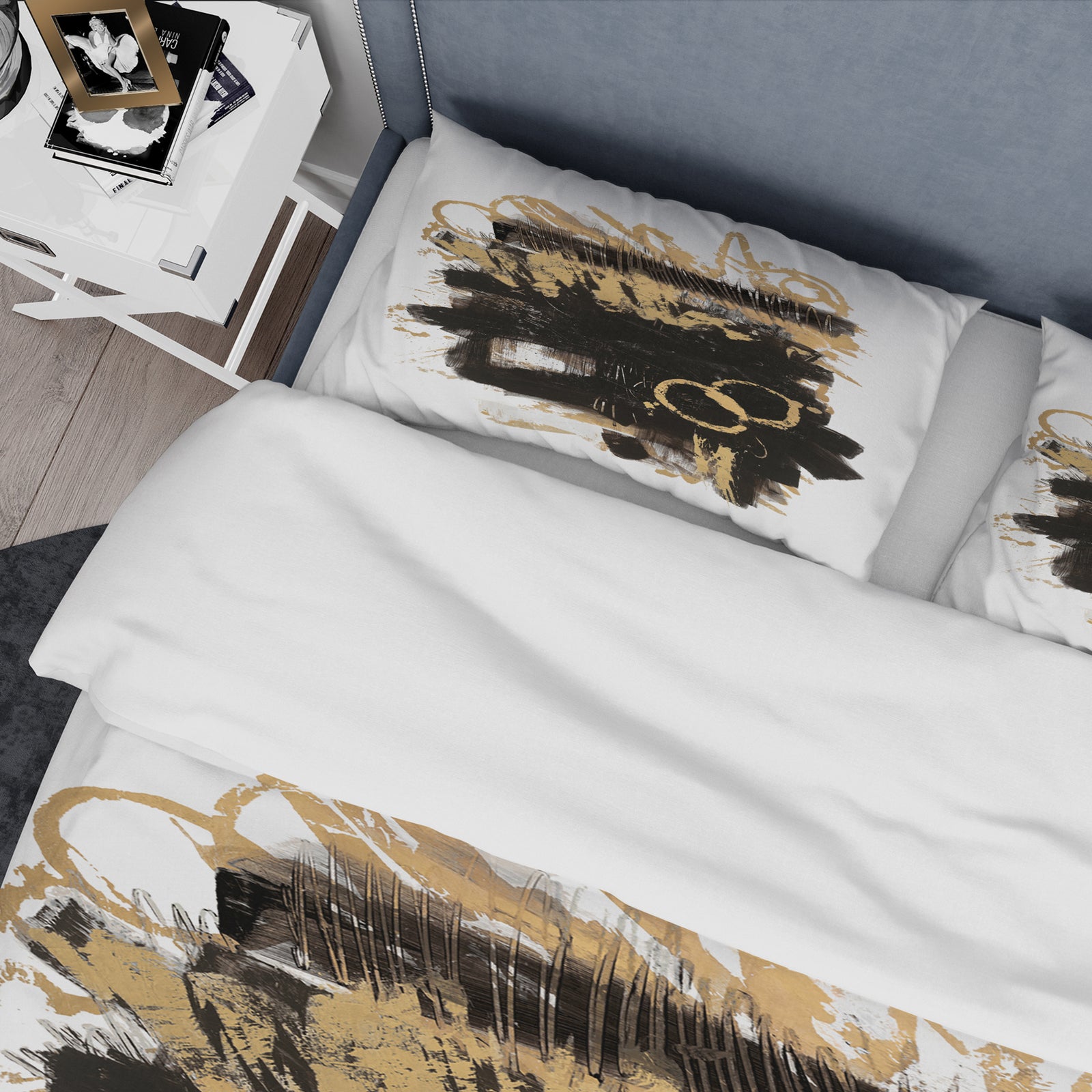Gold and Black drift II - Glam Duvet Cover Set