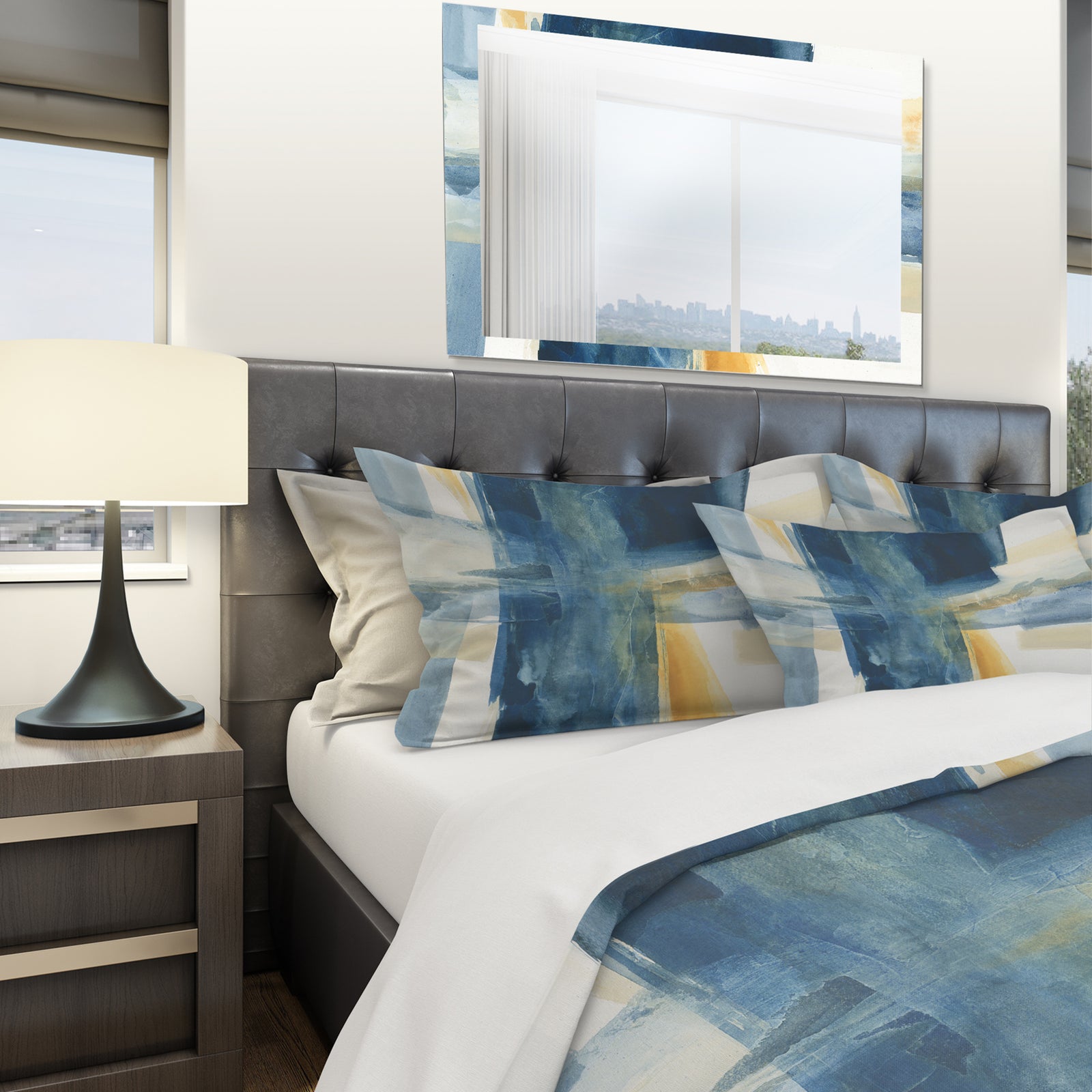 Indigo Panel VI - Geometric Duvet Cover Set
