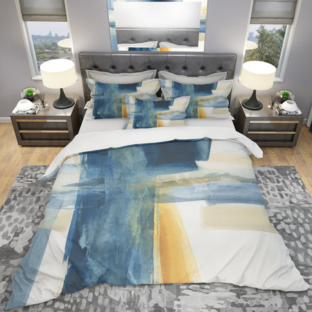 Indigo Panel VI - Geometric Duvet Cover Set
