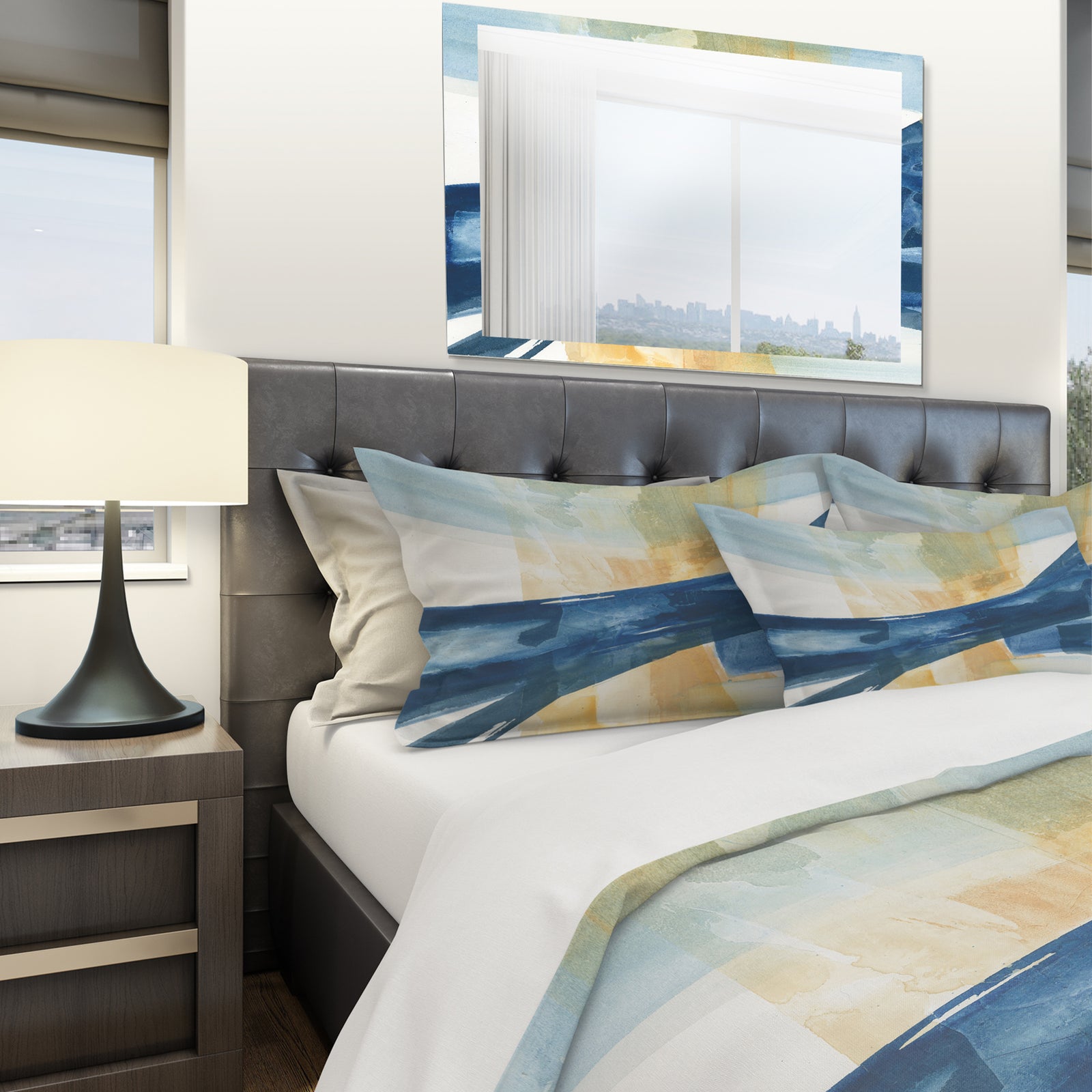 Indigo Panel III - Geometric Duvet Cover Set