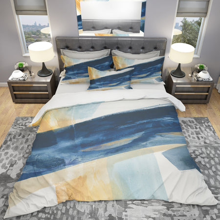 Indigo Panel I - Geometric Duvet Cover Set