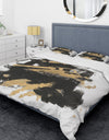 Gold and Black drift I - Glam Duvet Cover Set