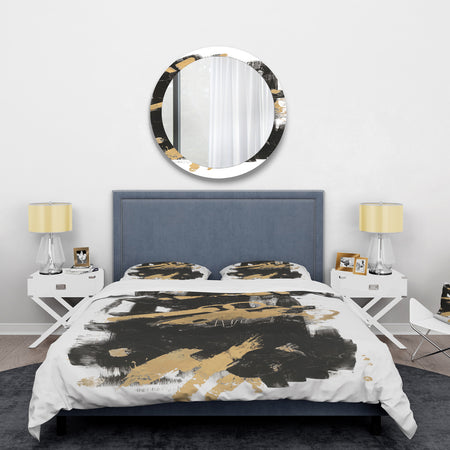 Gold and Black drift I - Glam Duvet Cover Set