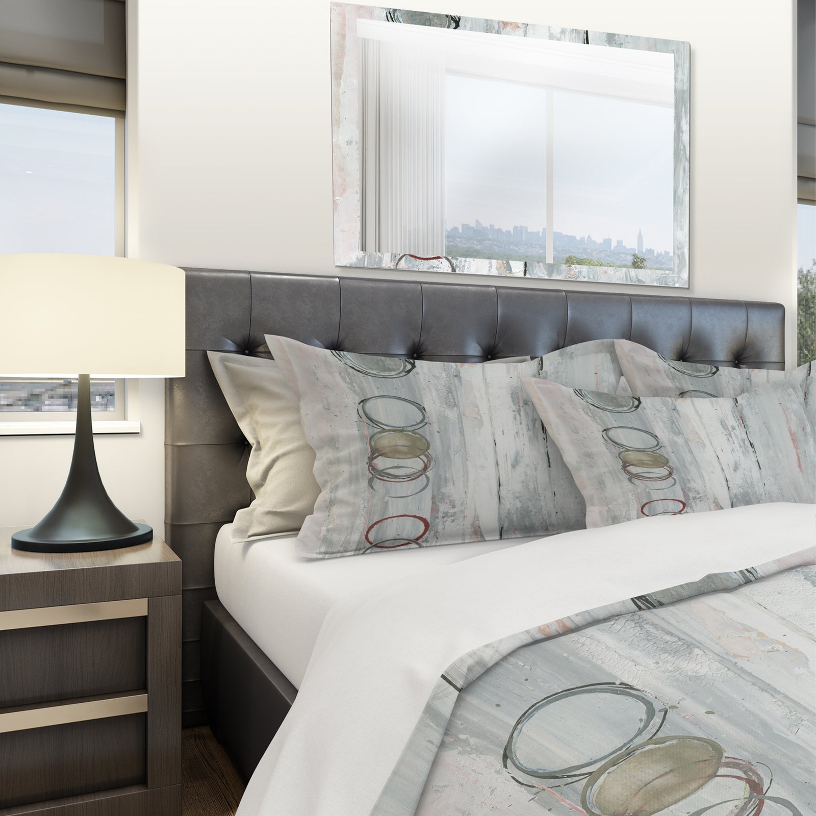 Whitewashed Syrah - Geometric Duvet Cover Set