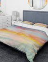 Pastel Pink And Blue Clouds - Traditional Duvet Cover Set