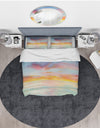 Pastel Pink And Blue Clouds - Traditional Duvet Cover Set