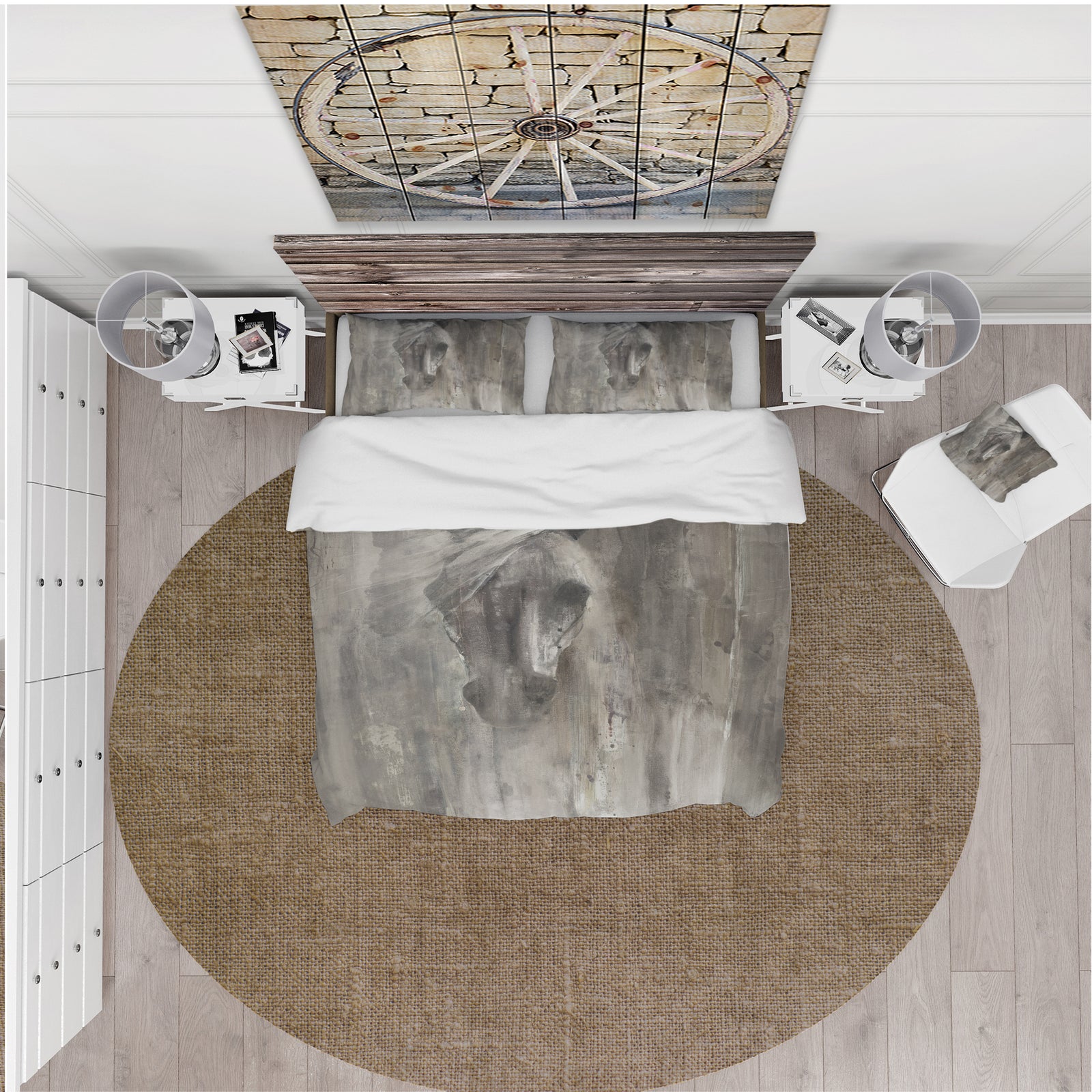 Farmhouse Horse - Cottage Duvet Cover Set